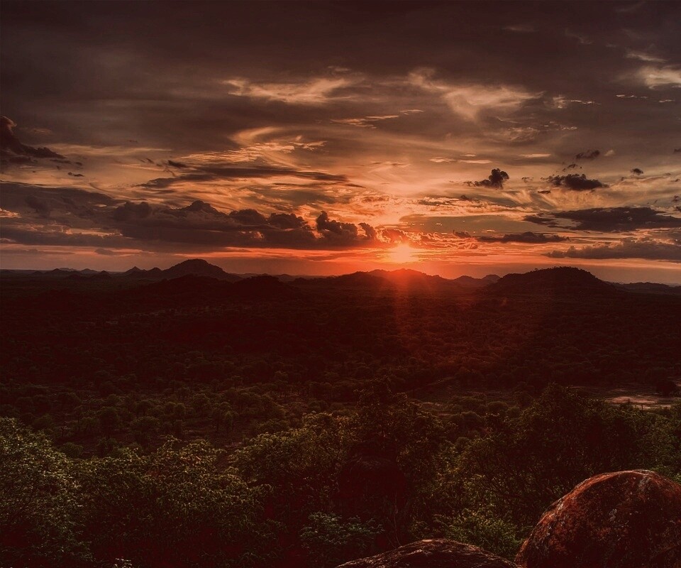 Закат в Африке обои