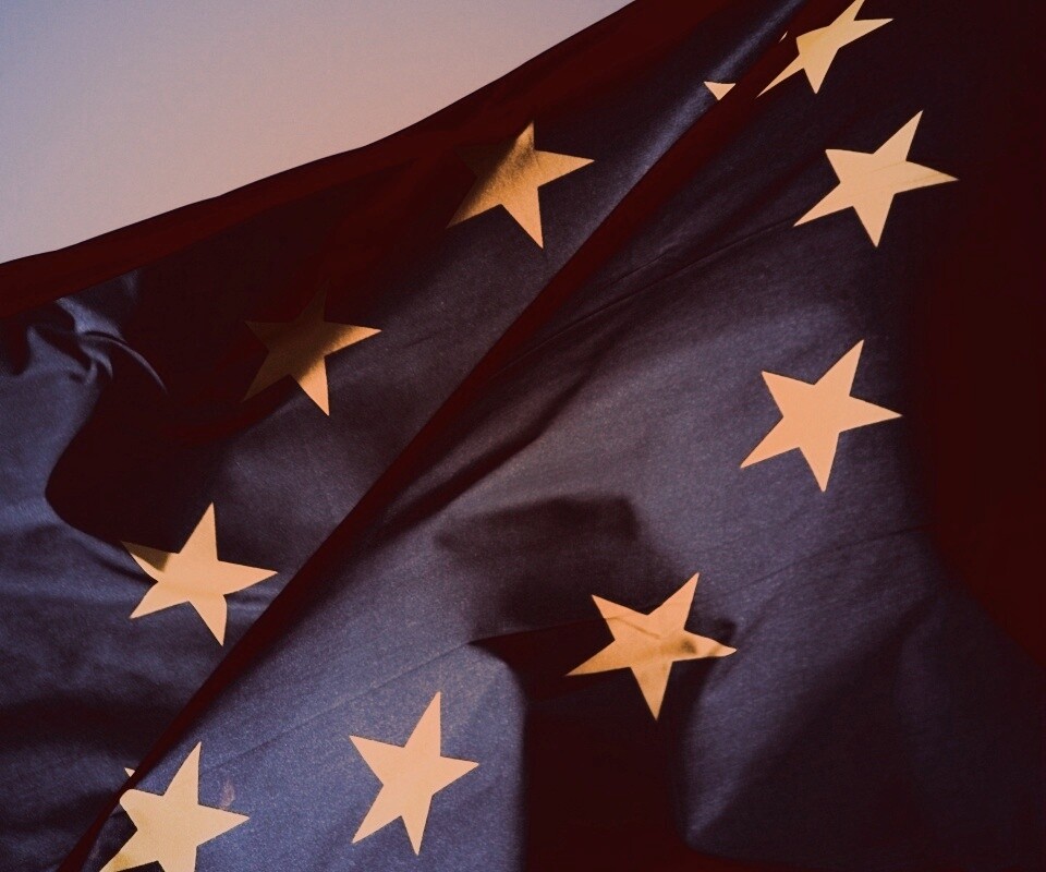 Синий флаг Евросоюза (европейского союза) обои