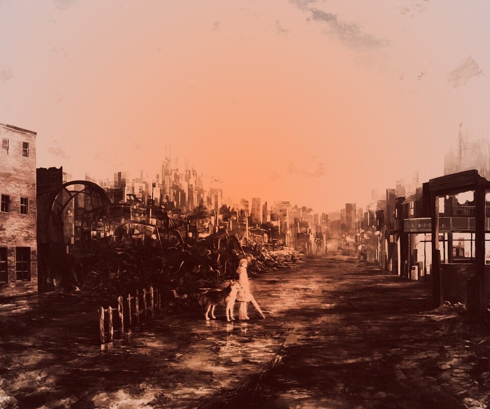 Девушка с собакой обои