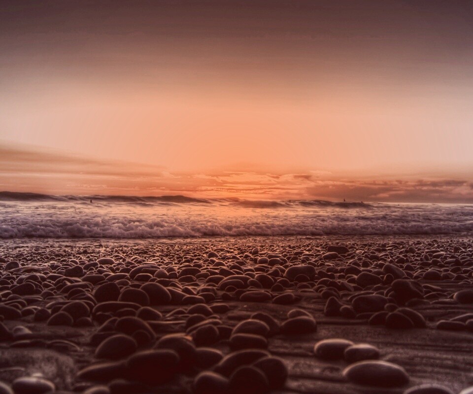 Каменистый пляж обои