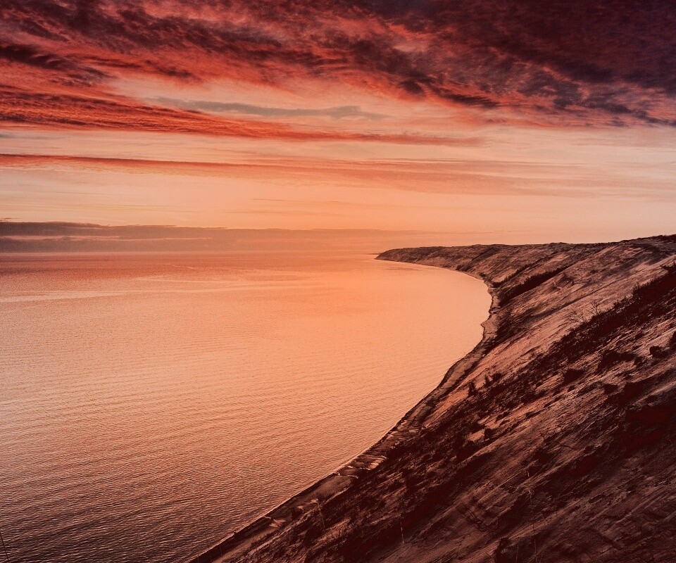 Море на закате обои