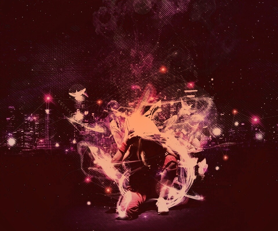 Фристайл арт с танцующей девушкой обои