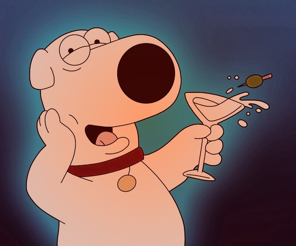 Браян с бокалом мартини обои