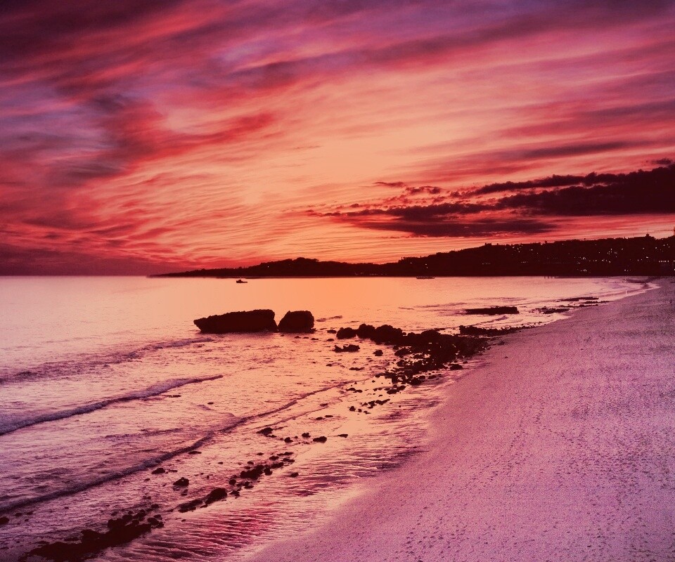 Бесподобный закат на море обои