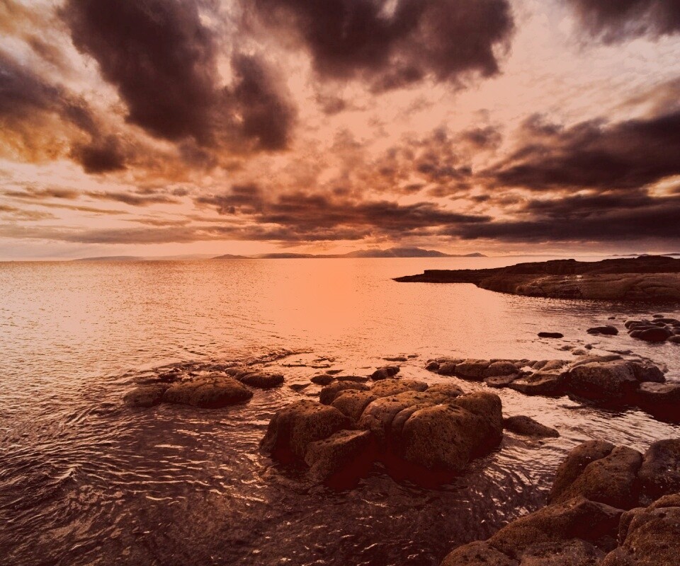 Красивый вид на вечернее море обои