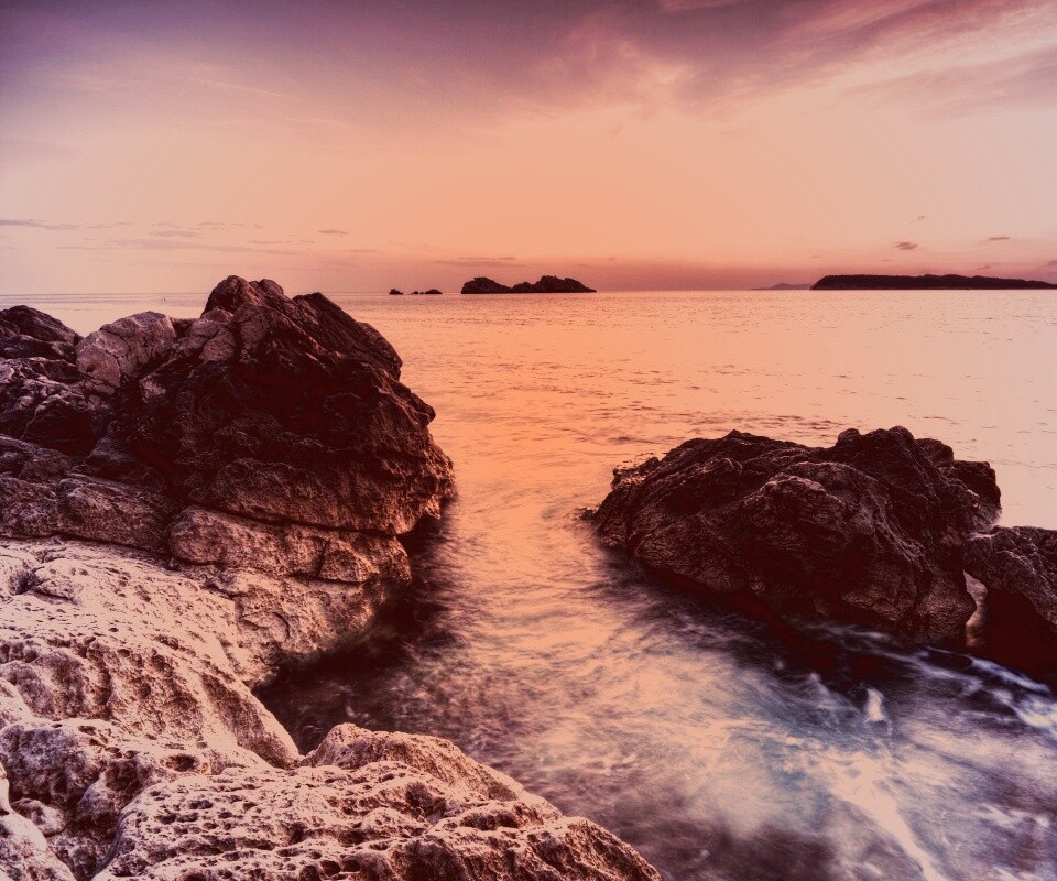 Закат на море обои