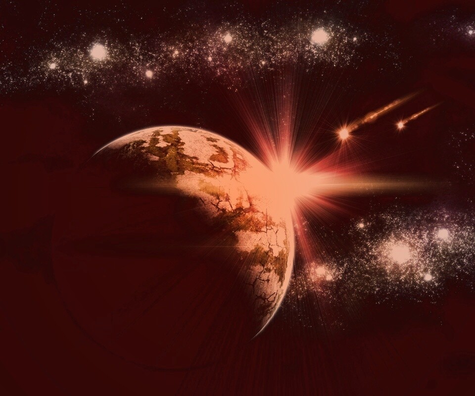 Кометы пролетают вблизи планеты обои