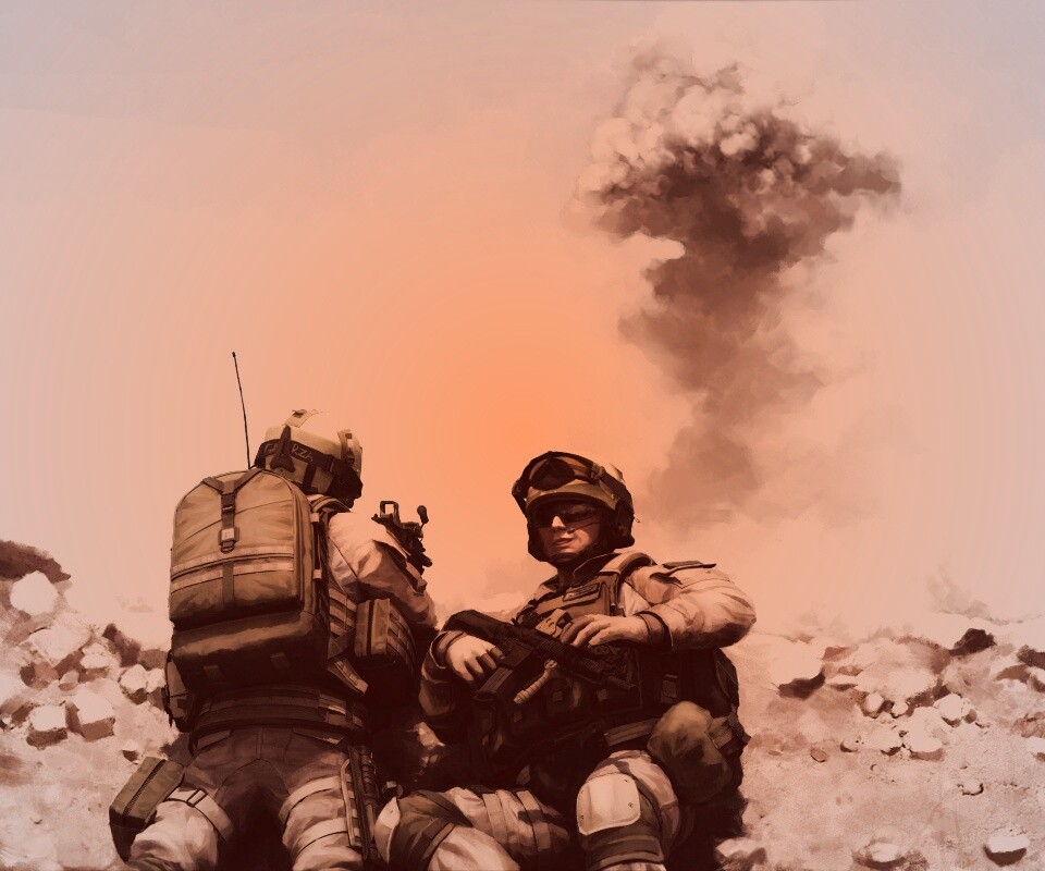 Солдаты в пустыне обои