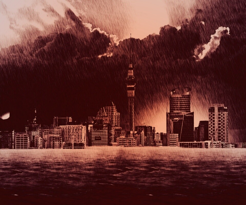 Гроза над городом обои