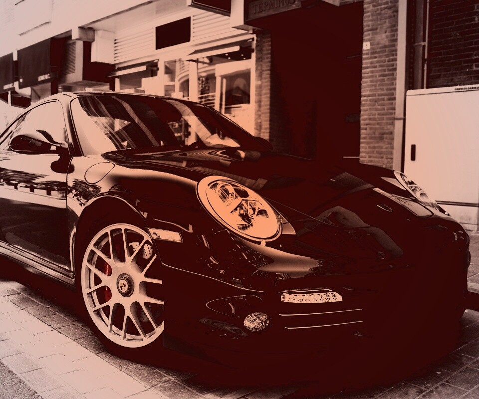 Чёрно-белое фото Porsche обои