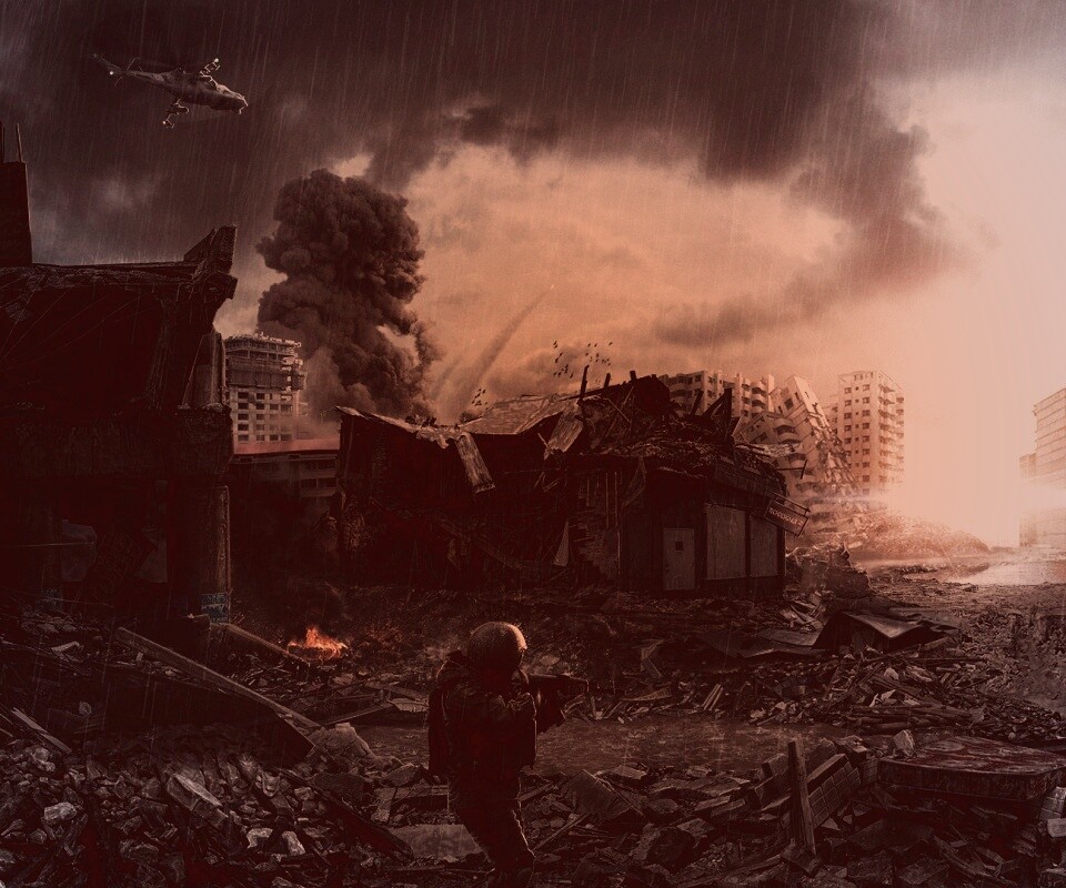 Город после войны обои