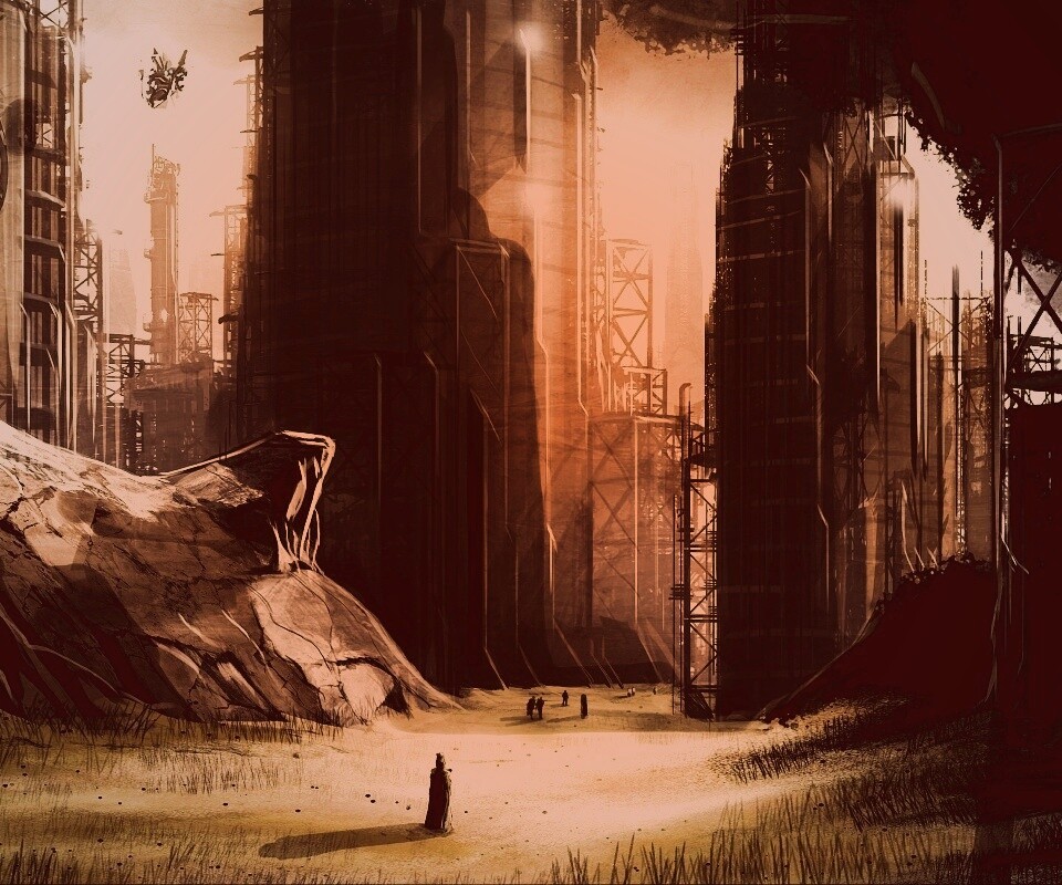 Технократический город обои