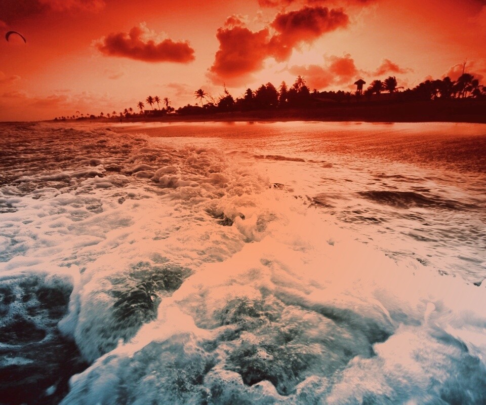 Огненный пляж обои