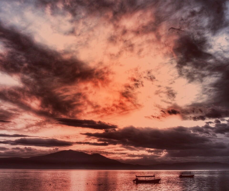 Мексика: лодки на озере обои