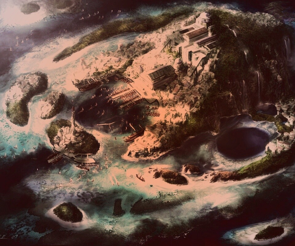 Город на острове обои