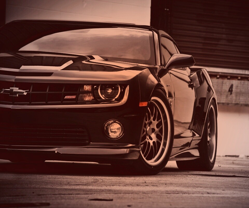 Черный шевроле обои