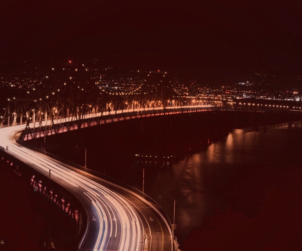 Вид на мост ночью обои