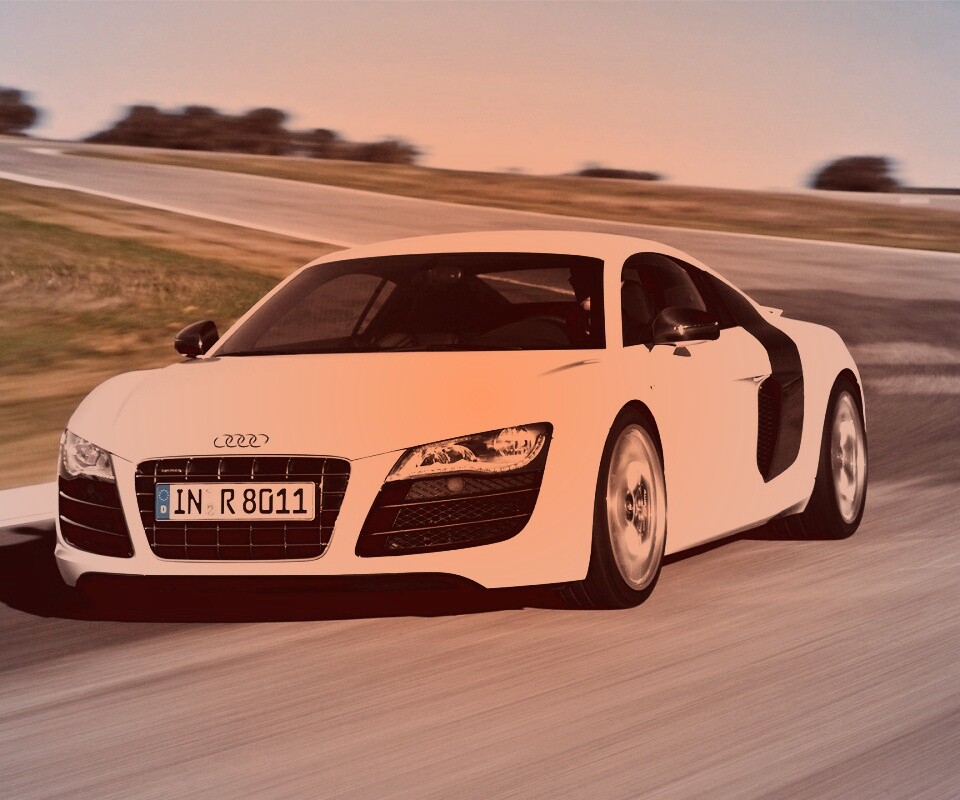 Белый Audi на повороте обои