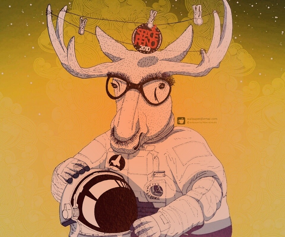 Лось в очках обои
