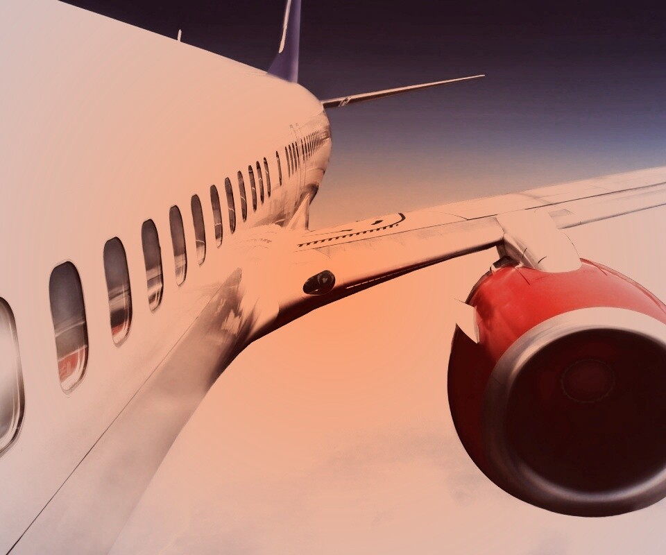 Вид на борт самолёта обои