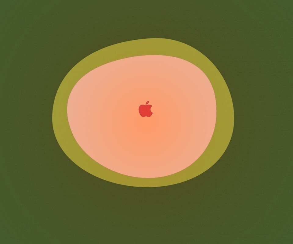 Apple в белом круге обои