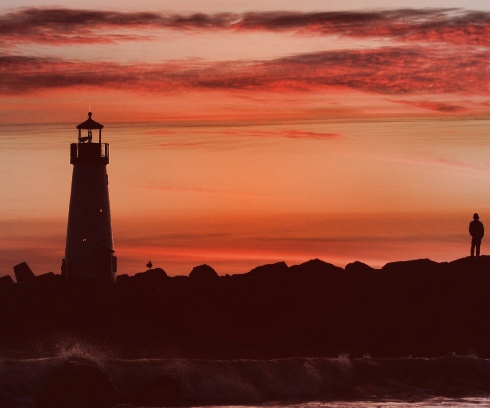 Вечерний маяк обои
