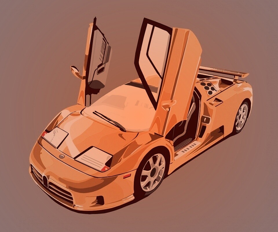 Bugatti EB 110 в векторе обои