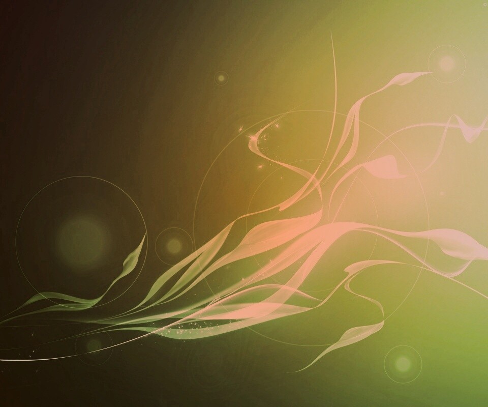 Зеленые абстрактные лепестки обои