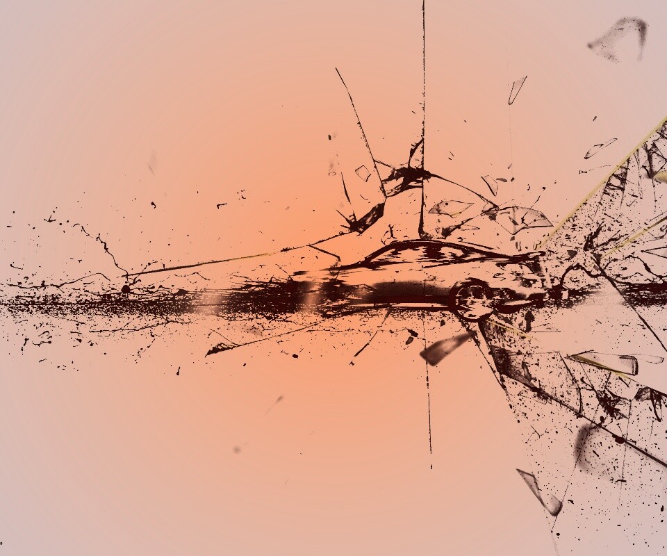 Летящие осколки обои