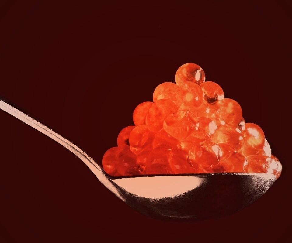Ложка красной икры обои