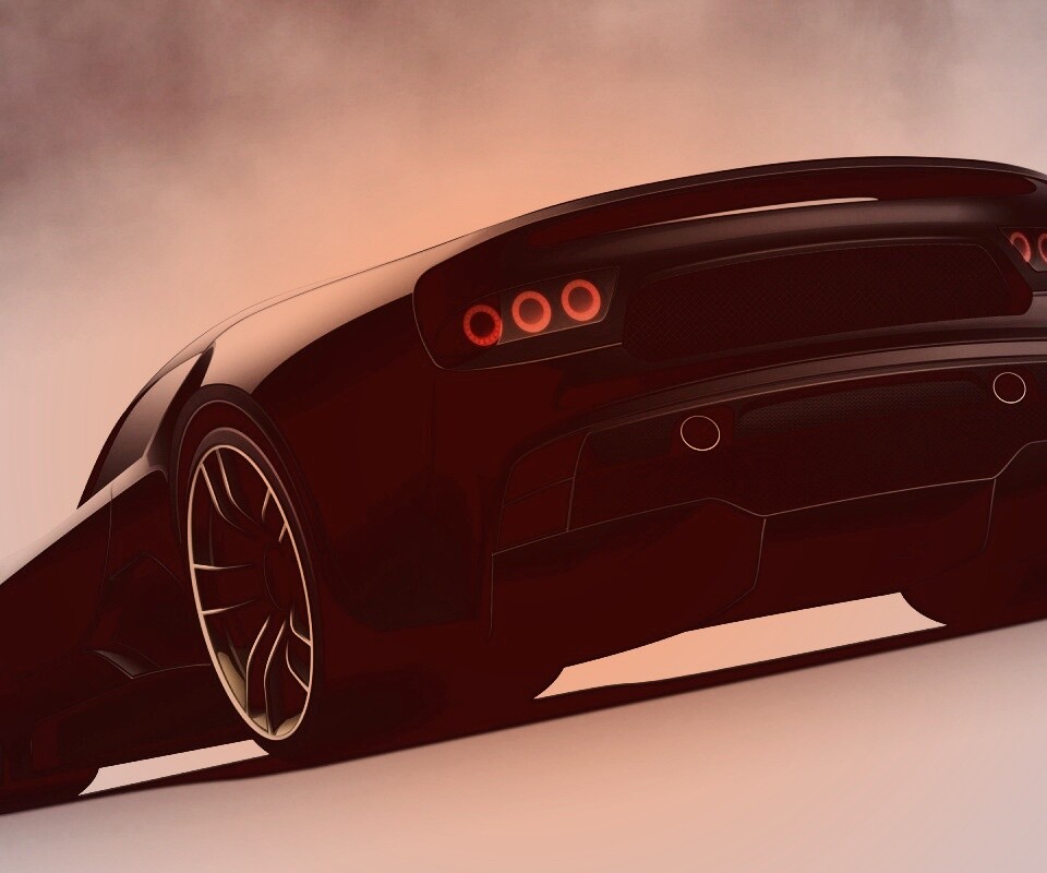 Красивый чёрный спорткар обои