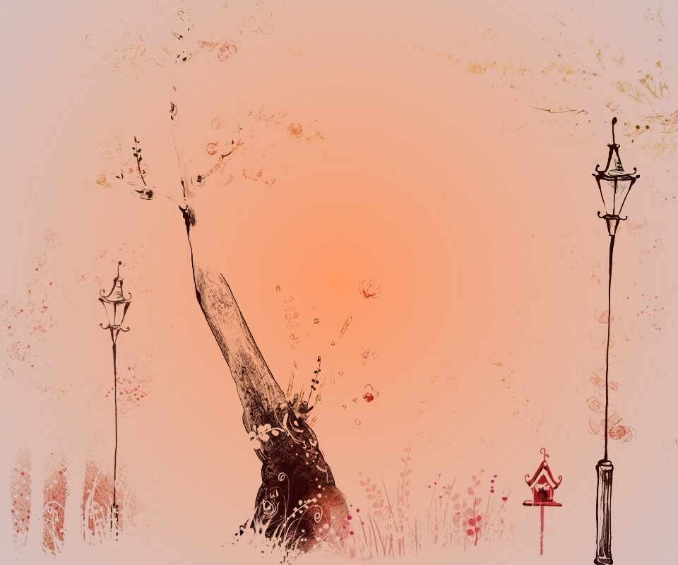 Фонари в парке обои