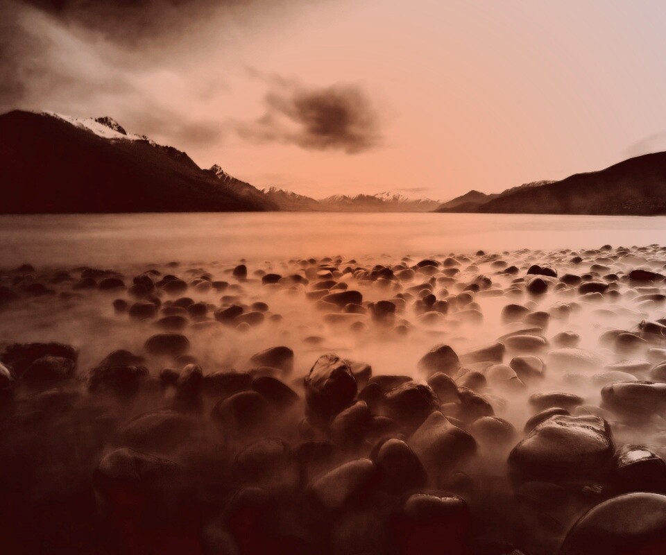 Озеро в тумане обои