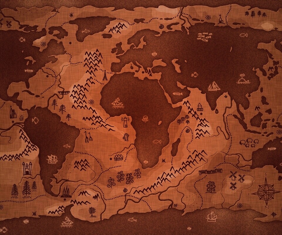 Карта мира наоборот обои