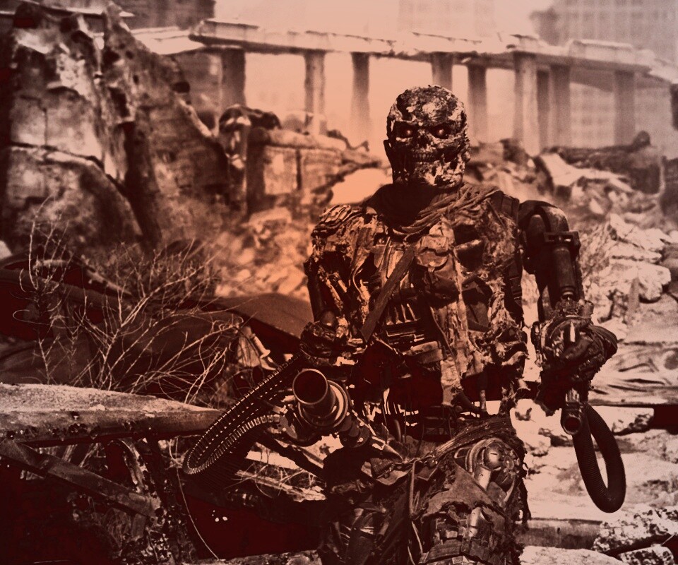 Терминатор на развалинах обои