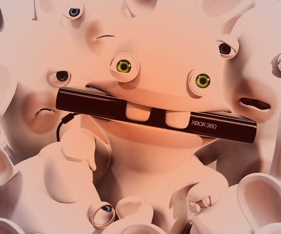 Кролик грызет кинект обои