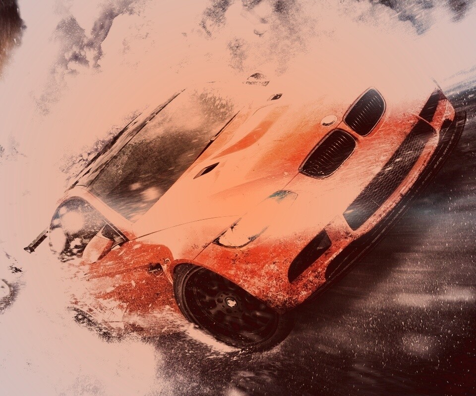 Погоня за оранжевым BMW обои