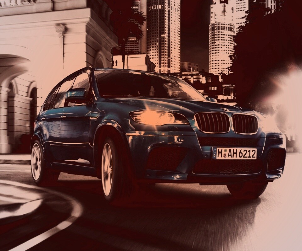 Синий кроссовер BMW обои