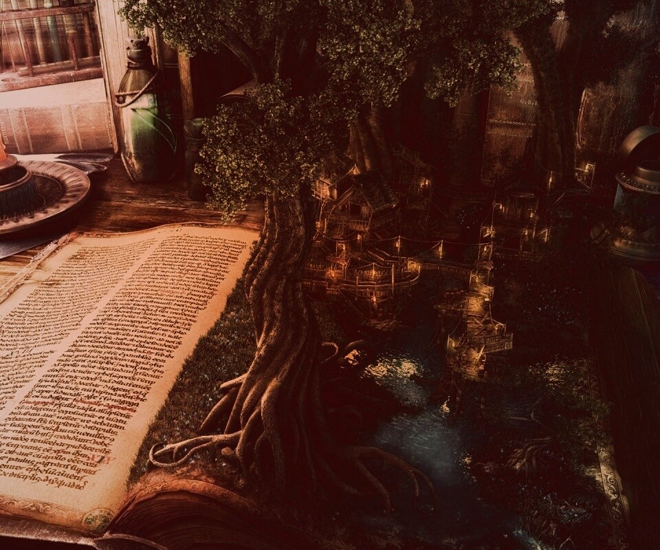 Волшебный мир на страницах книги обои