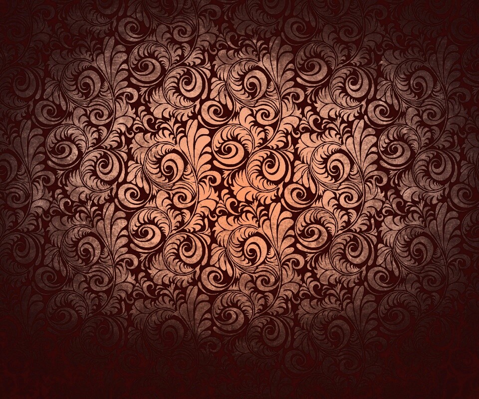 Черный фон с узорами и завитками обои