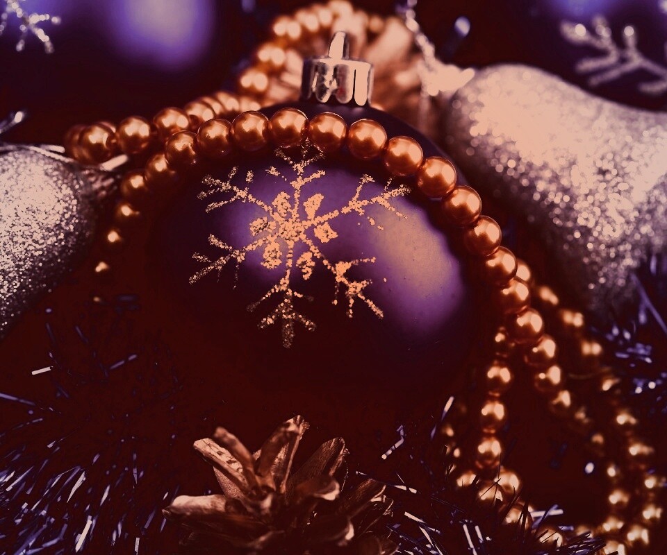 Новогодние украшения для елки обои