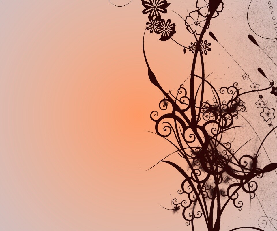 Фон с красивым черным узором обои