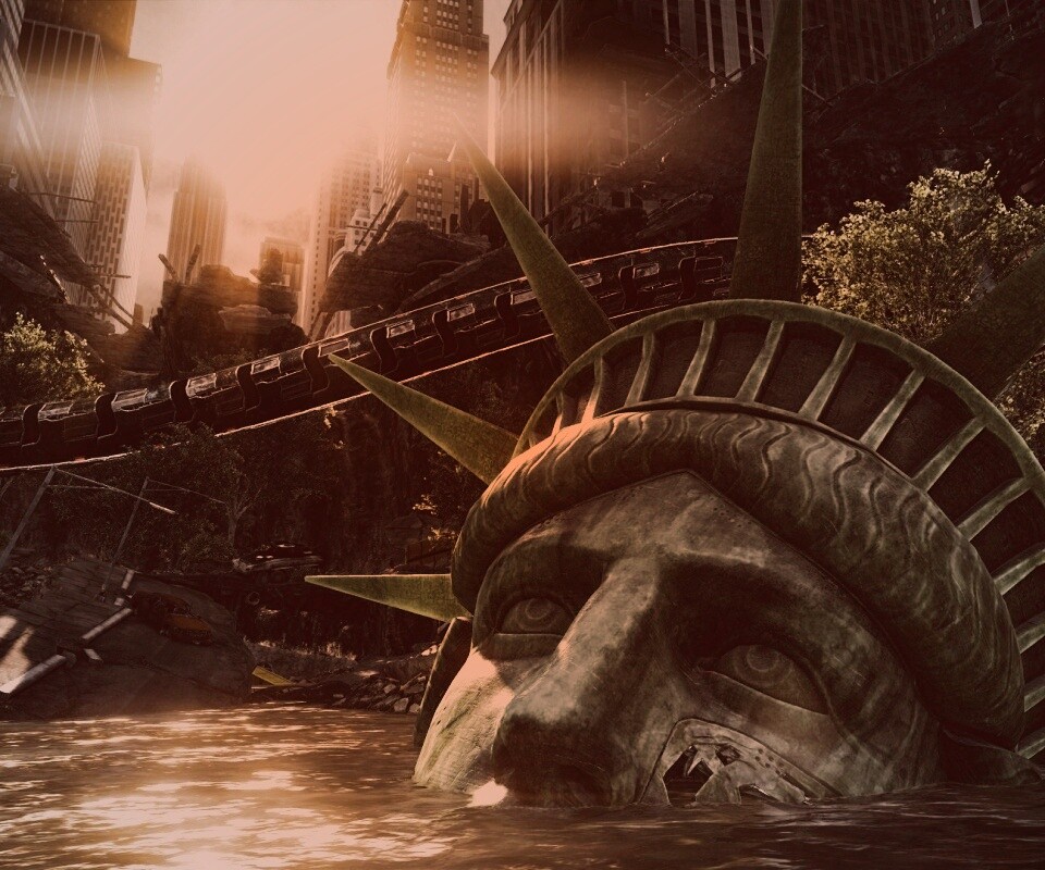 Руины статуи свободы в Crysis обои