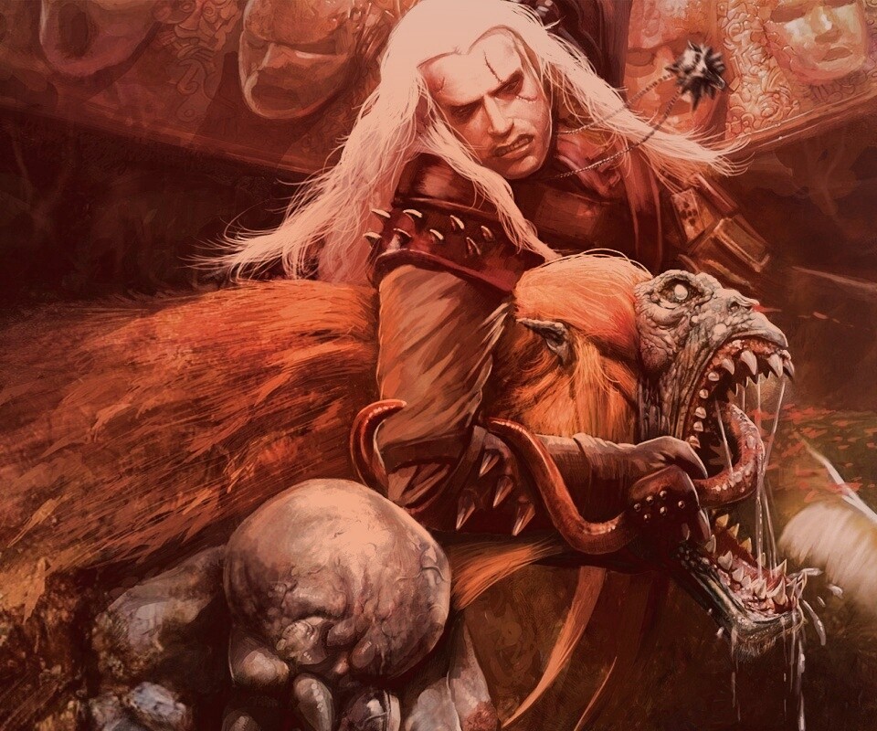 Ведьмак и монстр обои