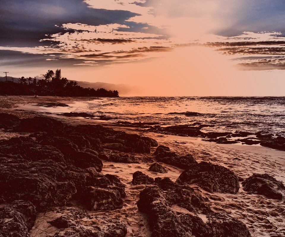 Закат на море обои