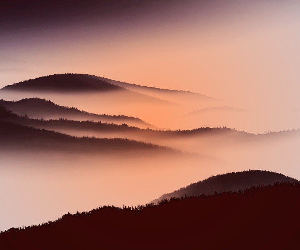 Туманные горы обои