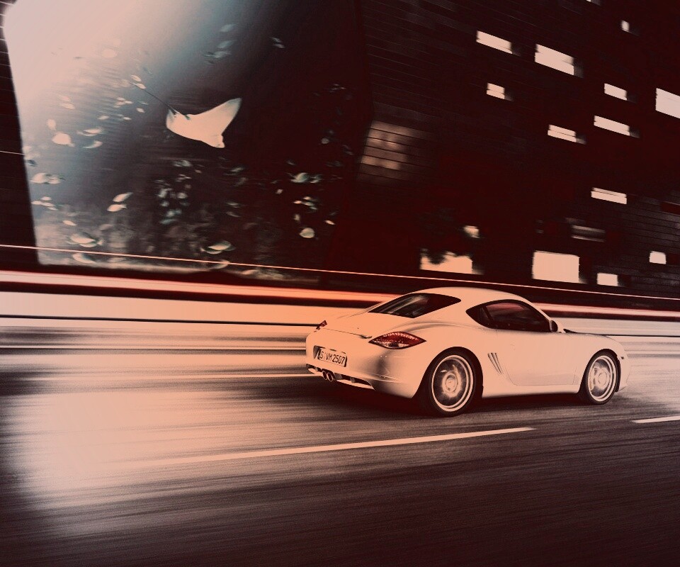 Porsche на трассе обои