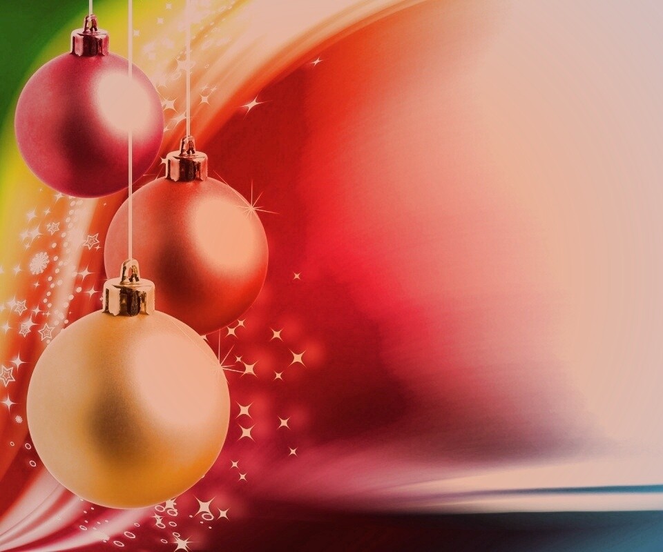 Яркие новогодние игрушки обои