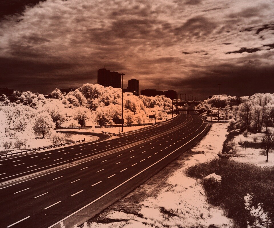 Черно-белое шоссе обои