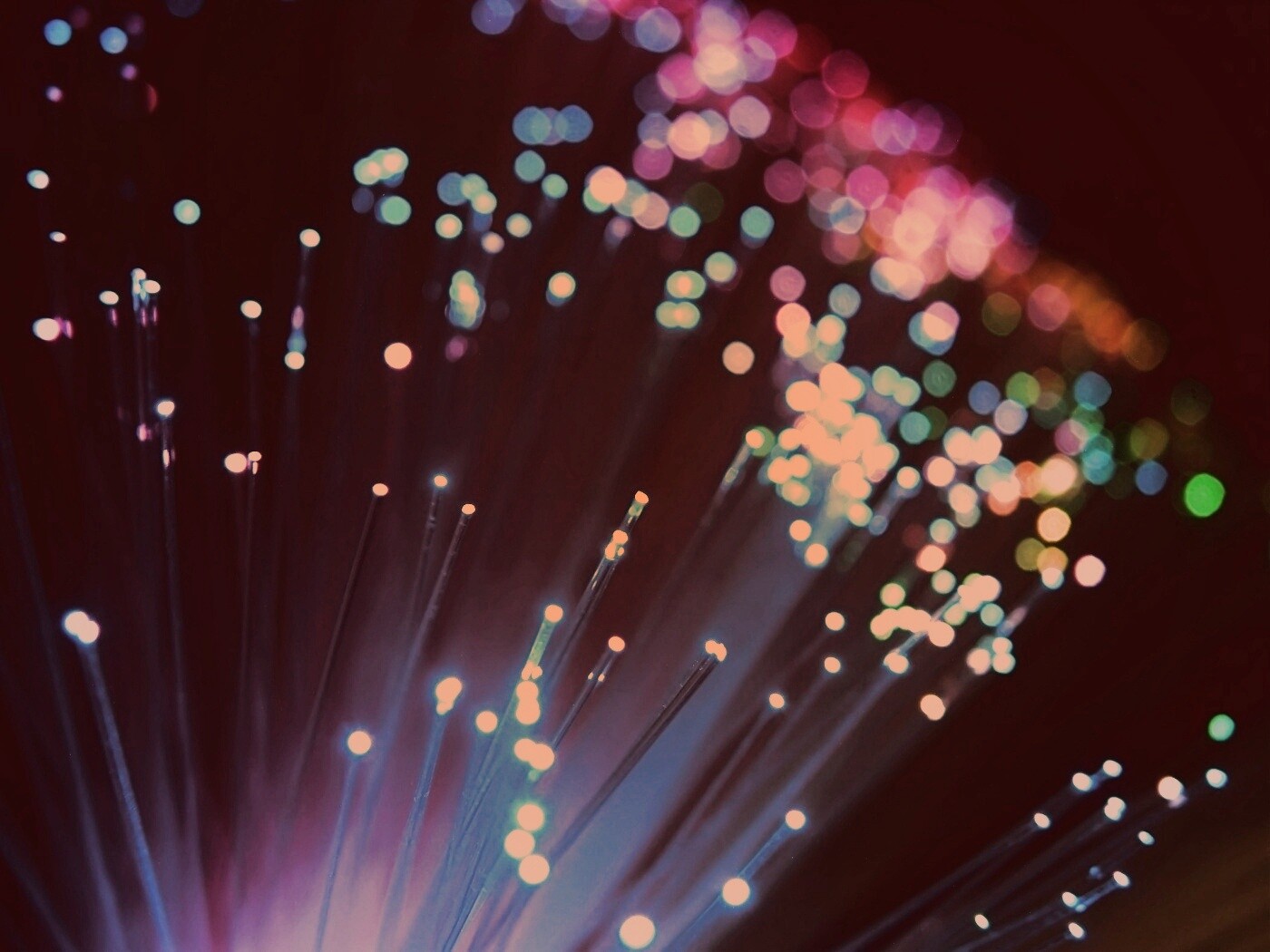 Огоньки на оптоволокне обои